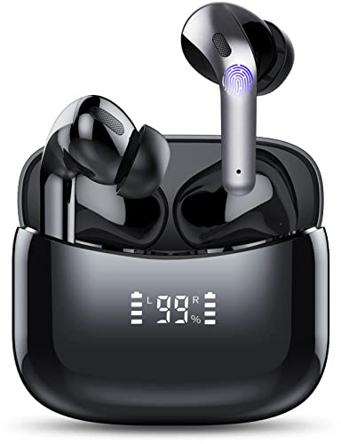 Tiksounds Wireless Earbuds, Bluetooth Headphones with Microphone, IPX7 Waterproof Ear Buds, 35H Playtime with LED Power Display, High-Fidelity Stereo Earphones for Phone Laptop Sports & Work