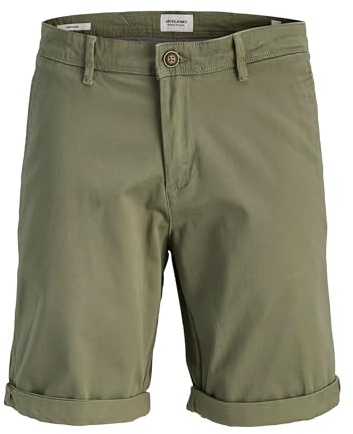 JACK & JONES Pantaloni Corti Uomo Vita Media Pantaloni Chino Bermuda Regular Fit, Colore:Verde, Taglia:M
