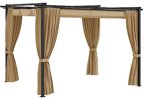 vidaXL Gazebo, UV Resistant Outdoor Marquee Canopy, Steel, Beige, Water Resistant, Pop up, BBQ Party, Wedding, Camping, Patio Pavilion, Sunshade