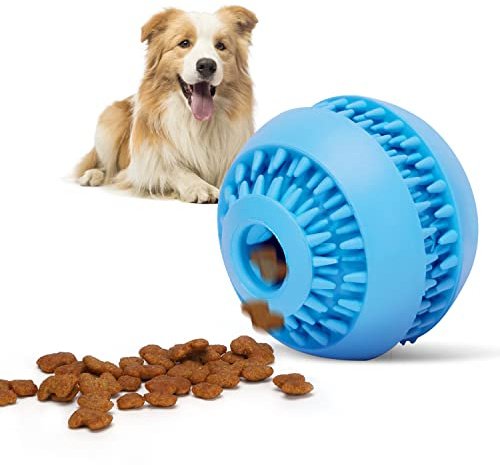 Nobleza Pelota Dental Perros, Dientes Pelota de Juguete para Perros, Pelota Denta Fun para Masticar Interactivo Dientes Fuertes Jugar Entrenamiento, Bolas de Caucho Natural Ø 6 cm
