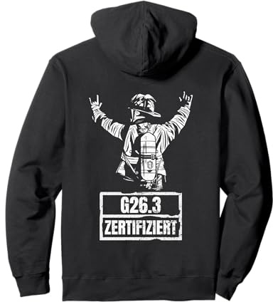 Feuerwehr G26.3 Zertifiziert Rückseite Feuerwehr Atemschutz Pullover Hoodie