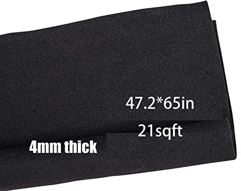 Black Speaker Box Carpet Fabric 47×65in 21.25 Sqft, Heavy Duty Polyester Automotive Carpet Roll for Car Trunk Truck RV Boat Subwoofer Box Liner, Easy to Cut & Mold