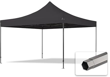 TOOLPORT 4x4 m Tonnelle Tente Pliante Barnum Acier, PES 750, Noir