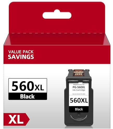 Economink 560XL Schwarz Druckerpatronen Kompatible für Canon 560 PG-560 XL für Canon Ts5350i Patronen TS5350 TS5351 TS7450 TS7451 TS5352 TS5353 (1 Schwarz)