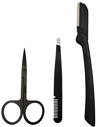 Grendly Pinzas para cejas, recortador curvado, tijeras afiladas, removedor de pelo, manicura, uñas, piel, belleza,