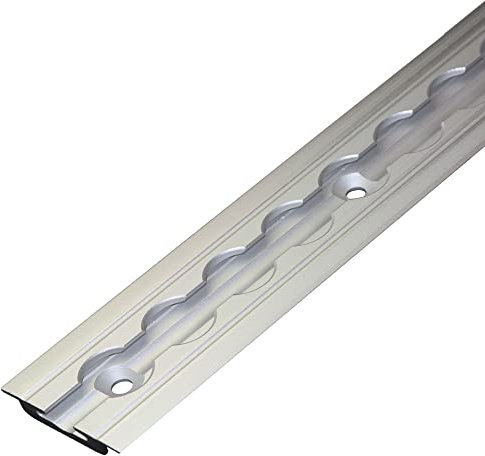 NTG Aluminium Airline Rail, for Intaking, Retractable as Floor Profile, Load Securing for Trucks and Motorhomes, Drilled Lashing Rail, Anodised Silver (1 x 2 Metres)