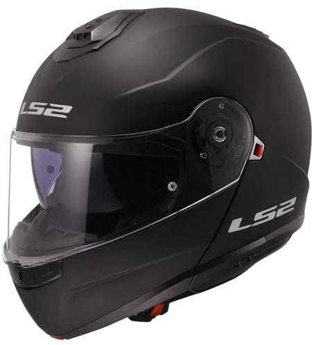 LS2 Helmets Strobe II Modular Motorcycle Helmet W/SunShield (Matte Black - X-Large)
