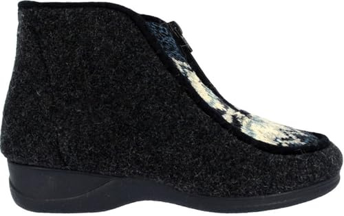 Doctor Cutillas ZAPATILLA DE CASA 21674 MUY CÓMODA BOTA CREMALLERA MARINO FORRO Y PLANTA DE PURA LANA VIRGEN 27908 (Marino, 38)
