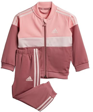 adidas Unisex - Bambini Tiberio 3-Stripes Colorblock Shiny Track Suit Kids, Semi Pink Spark F24 / Sandy Pink F24 / Preloved Crimson F24, 2-3 Years