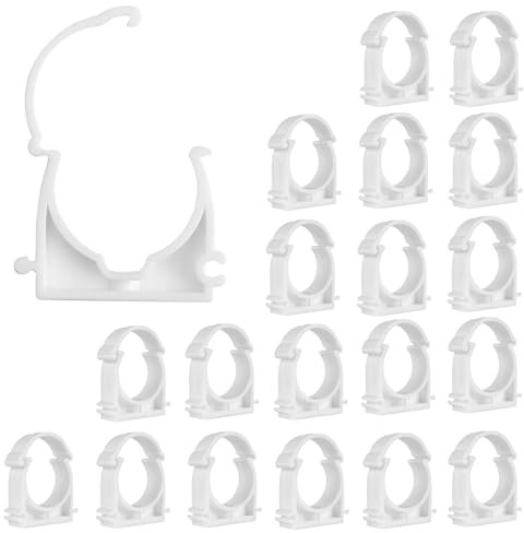 20 Pezzi Fascetta Stringitubo Plastica, Diametro interno 40 Millimeter Fascette di Fissaggio in Plastica, Fascette per Laghetto, per Piscina, Lavatrice e Giardino, Viti non Incluse