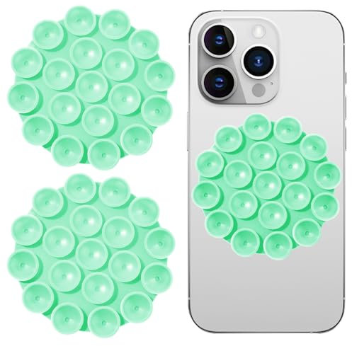 GEEHUA 2PCS Silikon Saugnapf Handyhalterung für Alle Handy-Modelle - Geeignet für Glas Oder Spiegel (Grün)