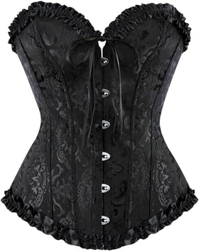 Top corsetto da donna, con maniche corsetto per la vita, bustier corsetto camicetta dirndl camicia tradizionale (S/UK=4, 1093 bianco), S