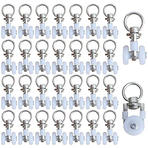 30 Piezas Gancho Polea Ventana, Rieles de Cortina Rodillos, Pista Cortina Accesorios, Rodillos de Pista de Cortina, para Colgar Cortinas en el Salón, Dormitorio y Baño (Small)