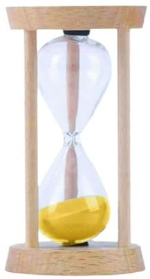 Runiash Sanduhr, 10 Minuten, Sanduhr, Mini-Sanduhr aus Holz, für Spiele, Zuhause, Zimmer, Büro, Dekor (gelb)