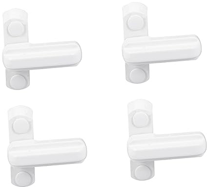 KONTONTY 4 Pièces Serrure door lock verrou portail Verrouillage supplémentaire pour fenêtre Fermeture de fenêtre porte appareils seuil bloqueur de châssis Ceinture Alliage de zinc blanche
