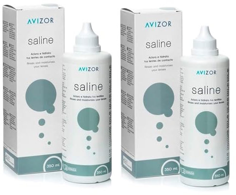 Avízor Saline Pack 2x350ml - Saline Solution for All Types of Contact Lenses - Long-Lasting Hydration and Rinsing - Gentle and Effective Cleaning - Complete Eye Care Solution