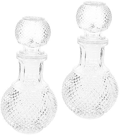 PHENOFICE 2 Stück Whisky Dekanter Glas Karaffe Transparent Dickwandig 250 Ml Dekanter Für Whisky Und Wein Bar Hotel Familienfeier