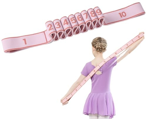 1.2M/3.93Ft Yoga Stretching Band Pink Yoga Strap with 10 Adjustable Loops Extra Long Yoga Belt Stretcher for Pilates Fitness Flexibility Training Hysical Therapy