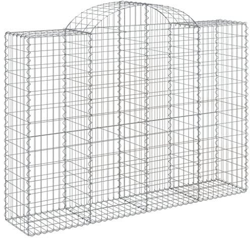 Panier de Gabion, Panier à Pierre Gabion Mur de Soutènement Clôture de Jardin arqué 200x50x140/160 cm Fer galvanisé