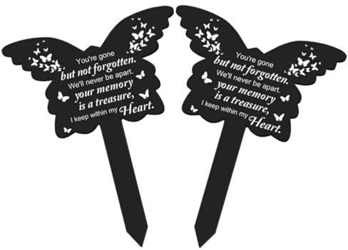 Milisten 2pièces Piquets De Jardin Acrylique Forme De Décorations Commémoratives pour Cimetière Et Jardin Extérieur Messages Réconfortants