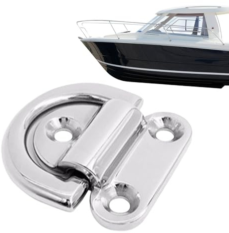 Anello D Grillo,Anello a D pieghevole in acciaio inox – Superficie di carico del veicolo e portellone posteriore accessori per sollevamento vela marina uso esterno