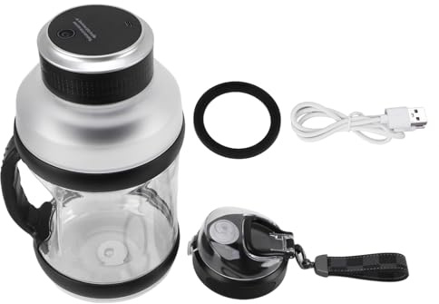 Sport Blender portable 2L grande capacité haute vitesse 18000 tr/min USB Blender de jus de voyage rechargeable USB pour smoothies Shakes Protein Brinks Gym Camping Abs en acier (Noir)