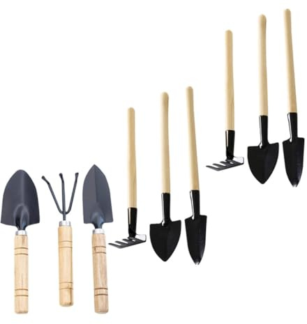 Abaodam 9pièces Mini Outils De Jardin Outils à Main Kit De Plantation pour Plantes Mini Truelle Et Râteau Pelle à Main pour Fleurs Et Légumes