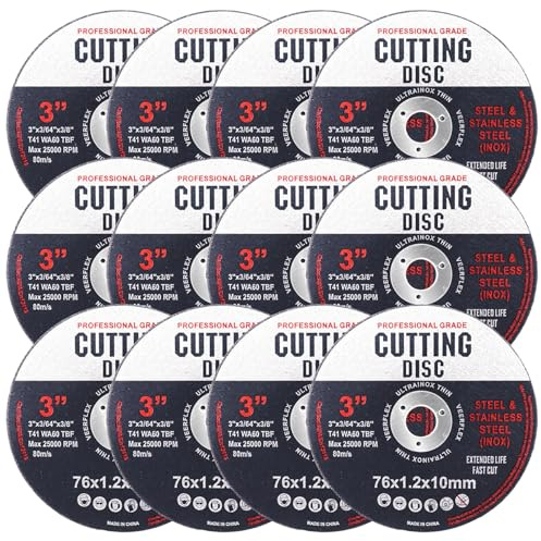 12Pcs 76mm Cutting Disc Metal Cutting Discs for Angle Grinder Discs Grinding Disc Grinder Blades for Metal Wood Tiles Angle Grinder Applications