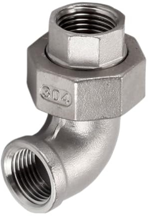 WEYIMVTO Edelstahl-Rohrbogen, 1PCS 1/8 1/4 3/8 1/2 3/4 1 1-1/4 1-1/2 2 Edelstahl Innengewinde Union Elbow, Wasserrohrverbindungszubehör(3/4 Female)
