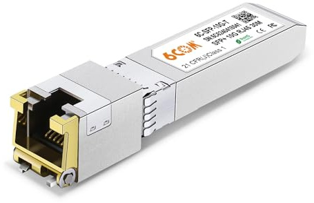 6COMGIGA 1-Stück 10G SFP+ RJ45 Kupfermodul, 10GBase-T SFP+ zu RJ45 Transceiver, CAT6A/CAT7, 30m, Hot-Swappable, Kompatibel mit Cisco SFP-10G-T-S/Ubiquiti UF-RJ45-10G/MikroTik S+RJ10/D-Link (1 Stück)