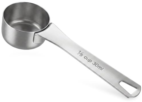 1/8 Cup(30ml) Single Measuring Spoon, 2 Tablespoon Coffee Scoop Metal Tablespoon Measuring Spoon Stainless Steel Long Teaspoon Scoop for Home Kitchen Ground Coffee Tea Sugar
