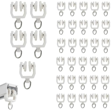 Glisseurs Rail Rideau, 35 Pièces | Rouleaux Silencieux, Plafond Coulissant, Universel