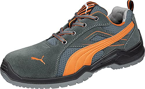 PUMA Safety 24856-41116 Omni Low SRC 643620-43 Sicherheitsschuh S1P Groeße: 43 Schwarz, Orange 1 Paar, Grau Orange, 43 EU