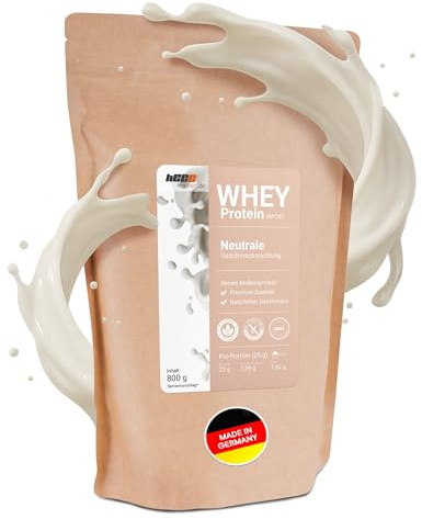 hCGC Whey Protein Pulver Neutral, WPC 80, 800g - reines & natürliches Molkenprotein Pulver - hoher Proteingehalt, ohne Süßstoffe & Zusätze - für Muskelaufbau, Diät & 21 Tage Stoffwechselkur
