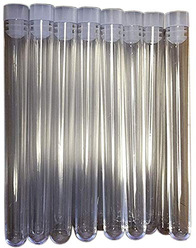 We Can Source It Ltd – Clear Plastic Test Tubes 16mm with Leakproof Lids – Durable Polystyrene Tubes for Weddings & Events – Reusable Drink Tube for Fun & Creative Presentation - Pack of 100