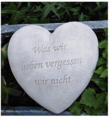 Radami Grabherz Spruch Grabschmuck Grab Herz - was wir lieben vergessen wir Nicht- f. Grabgesteck Grabdeko Trauerherz