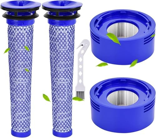Rebirthcare V8 Filter Replacement for Dyson V7 SV10 Animal Absolute | for Dyson Vacuum Cleaner Patrs, Parts# Dy-96566101 & Post-Filter Dy-96747801, 2Pack