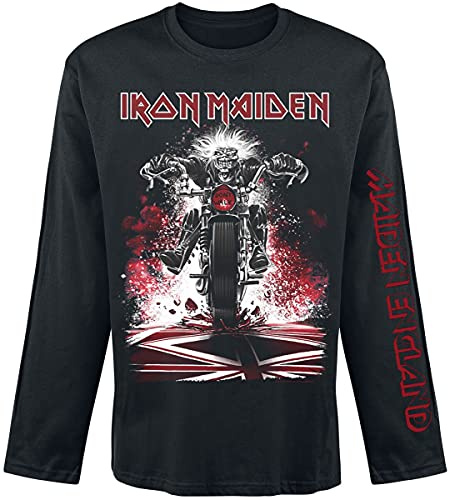 Iron Maiden Eddie Bike Hombre Camiseta Manga Larga Negro 100% algodón Regular
