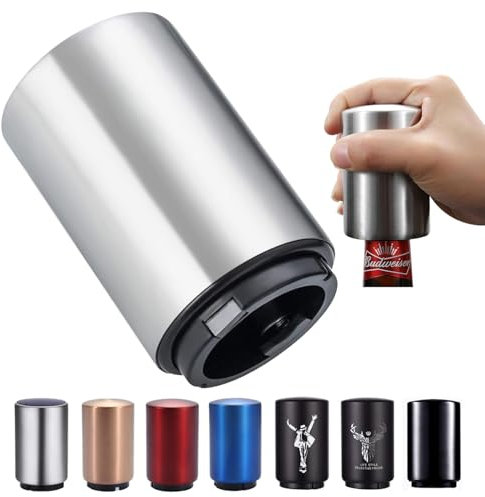 SUOXU Bottle Opener,Stainless Steel Automatic Push Down Magnetic Beer Bottle Opener,No Damage Quick to Open Beer Cola Soda Top Cap Kitchen Gadgets Accessories,Birthday Christmas Beer Gift for Men Dad
