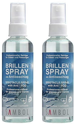 Brillenreiniger Spray mit Antibeschlag 2x 100 ml - Made in Germany - Hilft gegen beschlagene Brille Antibeschlagspray Brille Brillen-Antibeschlag-Schutz (Reinigungsspray mit Antibeschlag 100 ml)