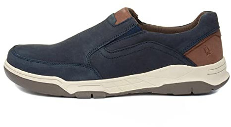 Hush Puppies Men's Fletcher Sneaker, Navy Tan, 8 UK