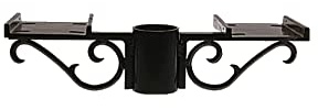 Alumina Products, Inc. MB-B-004 Double Decorative Mailbox Bracket, Small (S) Scroll, Post Mount, Cast Aluminum, Black