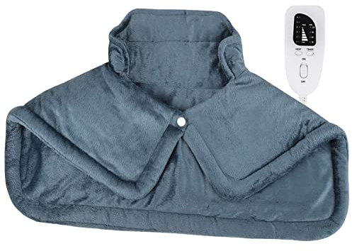 MOEMOE BABY Elektrisches Wärmekissen, Heizkissen für Rücken, Nacken, Schulter, Bauch, Heizkissen mit Automatischer Abschaltung und 6 Temperaturstufen Dunkelblau XXL 58x42cm