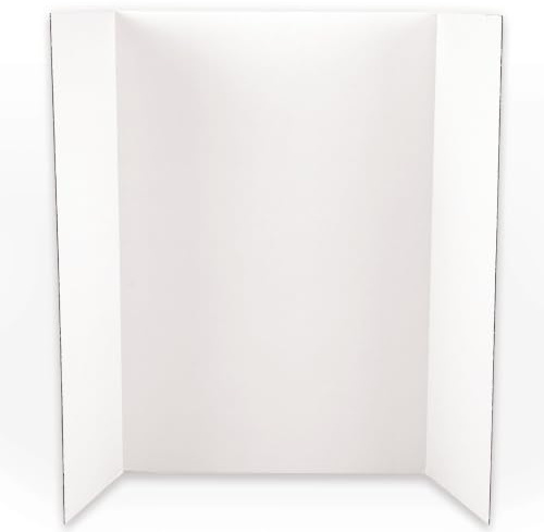 Baker Ross EV235 Tableau de Presentation Dépliant - Lot de 4, Panneau de Présentation Blanc, Loisirs Créatifs et Activités pour les Enfants