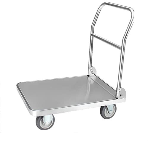WANGPP Transportwagen Paketwagen,Transportkarre,Transporthilfe mit Lenkrollen,großer Fahrkomfort,stabil & ergonomisch, Mit Stummen Rädern (Color : A, Size : 90 * 60CM)