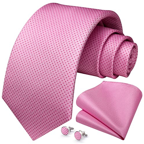 HISDERN corbata de Color sólido para hombre conjunto de corbata con gemelos regalos formales para fiesta de boda corbata para hombre