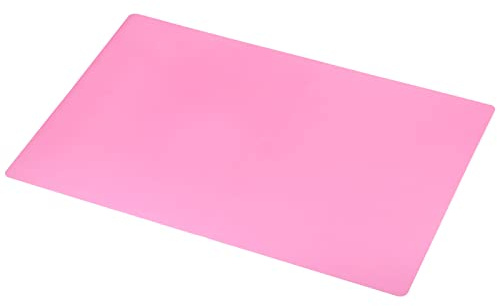 PATIKIL 24x16 Silikonmatte, Harzguss-Bastelunterlage, rutschfester, antihaftbeschichteter Blattschutz, Pink