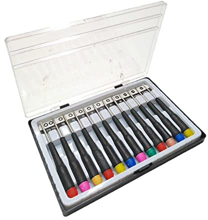 FAST WORLD SHOPPING ® Set 12 Cacciaviti Di Precisione Cacciavite Torx Cacciavite Taglio Cacciavite Stella Giravite Cofanetto In Plastica Custodia Pvc