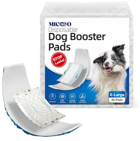 MICOOYO Engångsinsatser för hundblöjor, boosterkuddar för hund, superabsorberande insatser för hund i brunst som passar de flesta hundblöjor (XL)