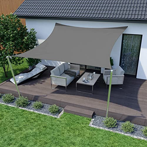 HOMPER Tenda a Vela Tenda da Sole per Esterno 3x3m Vela Ombreggiante Parasole Protezione Rettangolare Parasole Anti UV per Giardino Balcone Terrazza Campeggio…